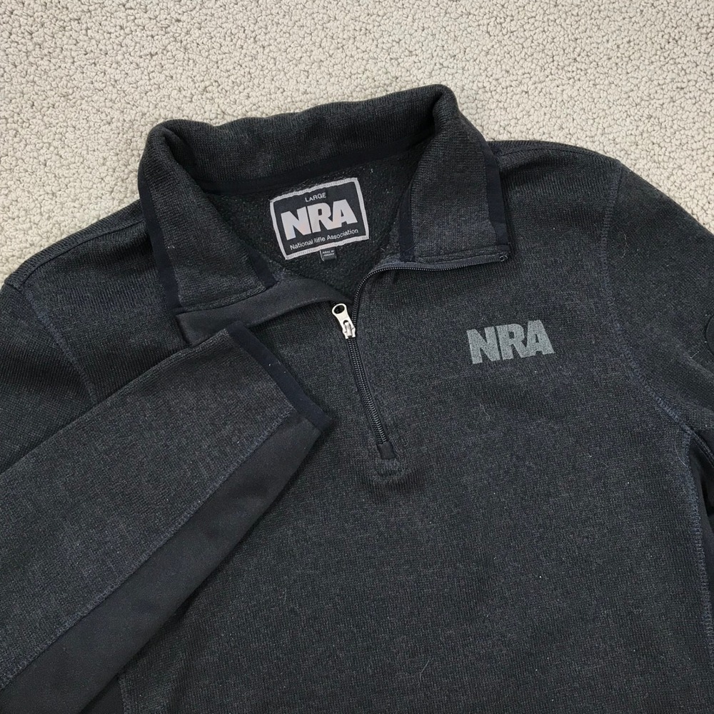 NRA National Rifle Association Mens Large Quarter Zip Fleece Pullover Jacket‎